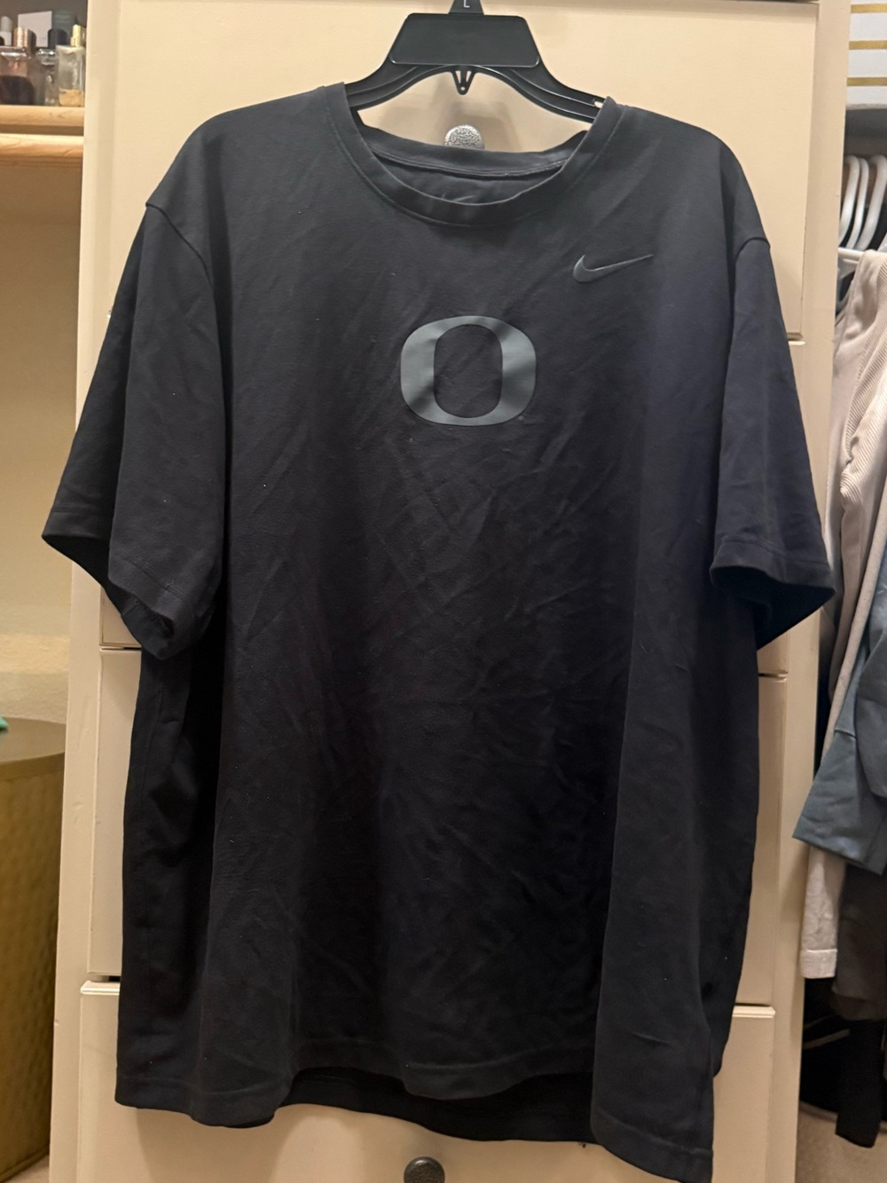 Nike Black Short-Sleeve Graphic Tee with Reflective 'O'